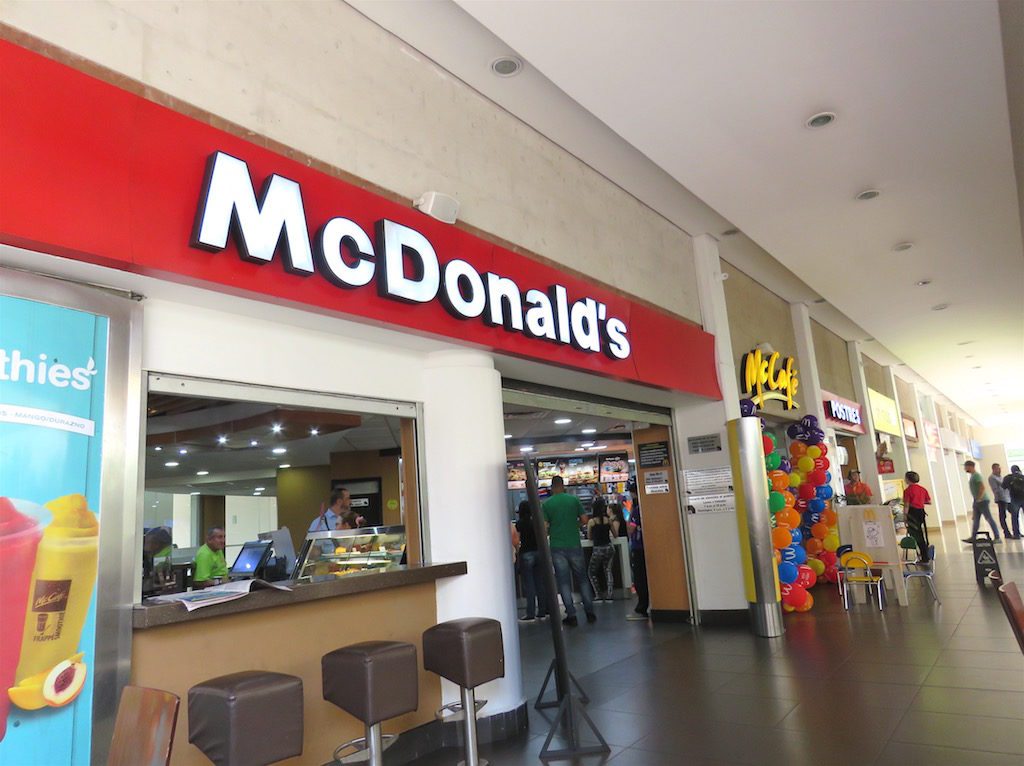 McDonald's on the first floor at San Diego mall
